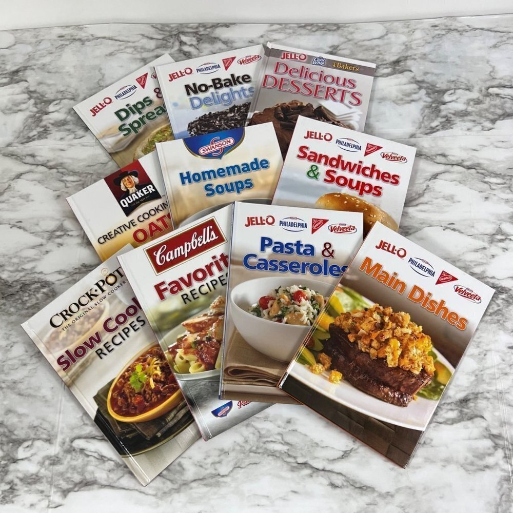 Set of 10 Cookbooks Appetizers Dinners Desserts Recipes
